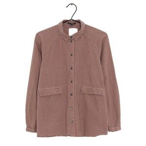 COS Micro Gingham Rust Brown & Black Button-Up Long Sleeve Shirt EUR 40 US 10